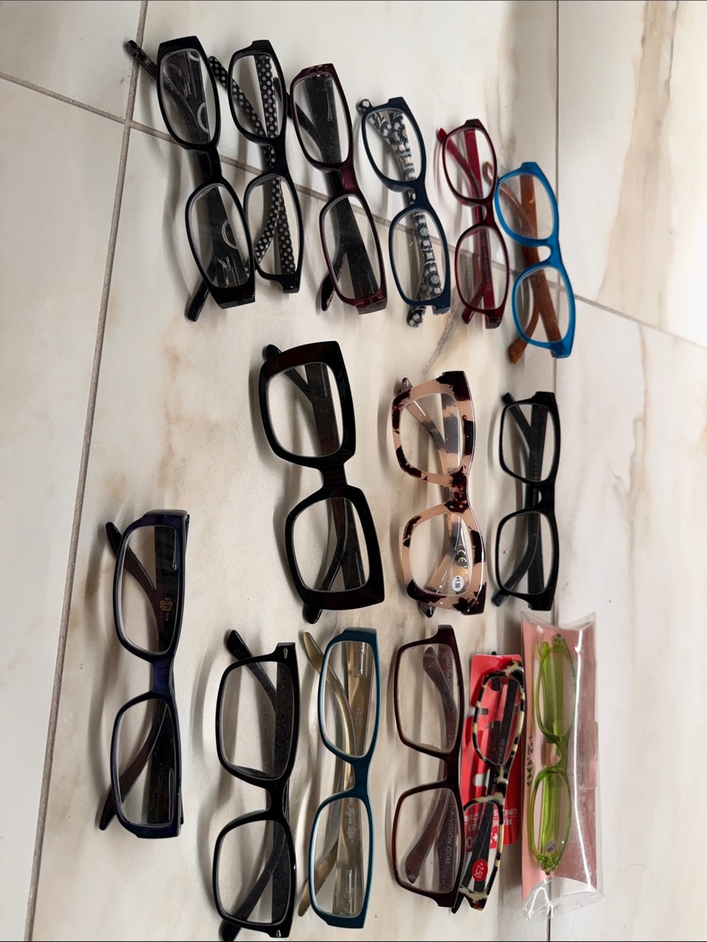 Assorted women’s Reading Glasses - Black, Blue, Red, Brown, Tortoise, Green